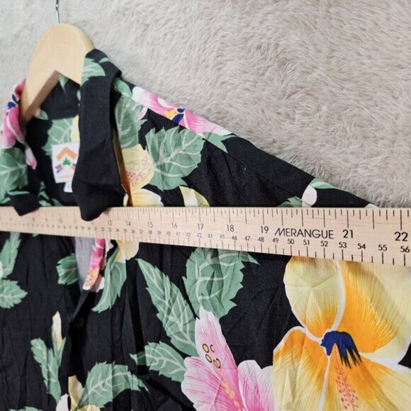 Made in Hawaii USA Pineapple Juice Hawaiian Shirt Mens Sz L Short Sleeve Floral - Picture 6 of 10